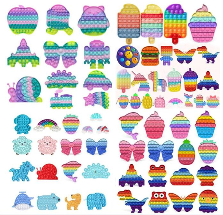 

55%off Rainbow Push Fidget Toy Sensory Fidget-Sensory Autism Special Needs Anxiety Stress Reliever for Office Workers Fluorescen youpin