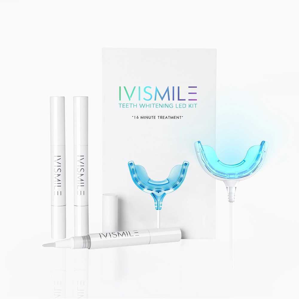 

Teeth Whitening IVISMILE Kit With Led Light Tooth Whiterner Gel Set Home Use Oral Care Bleach Remove Dental Stains Tools Q0531