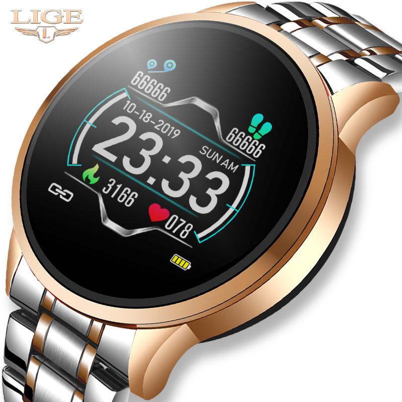 

Men Smart Electronic Watch Luxury Blood Pressure Digital Fashion Calorie Sports Do Not Disturb Android IOS Mode Wristwatches, Slivery;brown