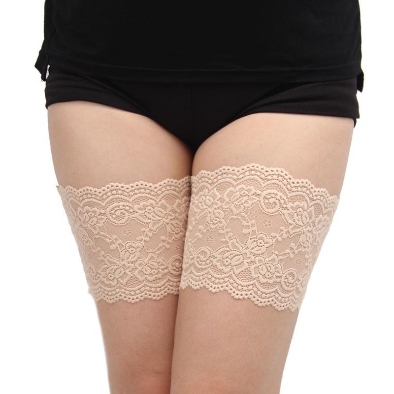 Socks & Hosiery 2pcs Thigh Bands Anti Chafing Women Lace Friction Strip Elastic Non Slip Silcone Sandals From Rubbing Hips-image-721261719