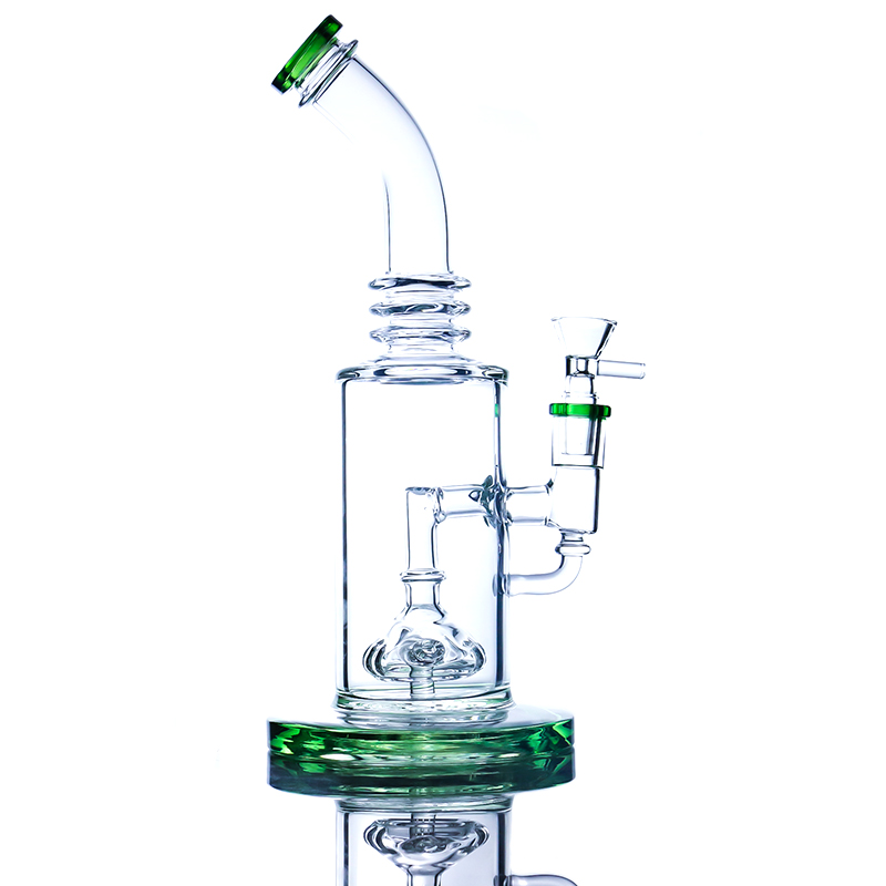 

9.5" Egg Perc glass water bong Hookahs thick bongs Bent Neck color with cone dab rig oil