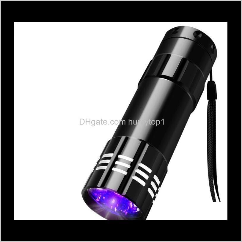 

Portable 9 Led Mini Led Flashlights Mini Aluminum Uv Ultra Violet Led Black Flashlight Blacklight Torch Hand jllZtY humytop1