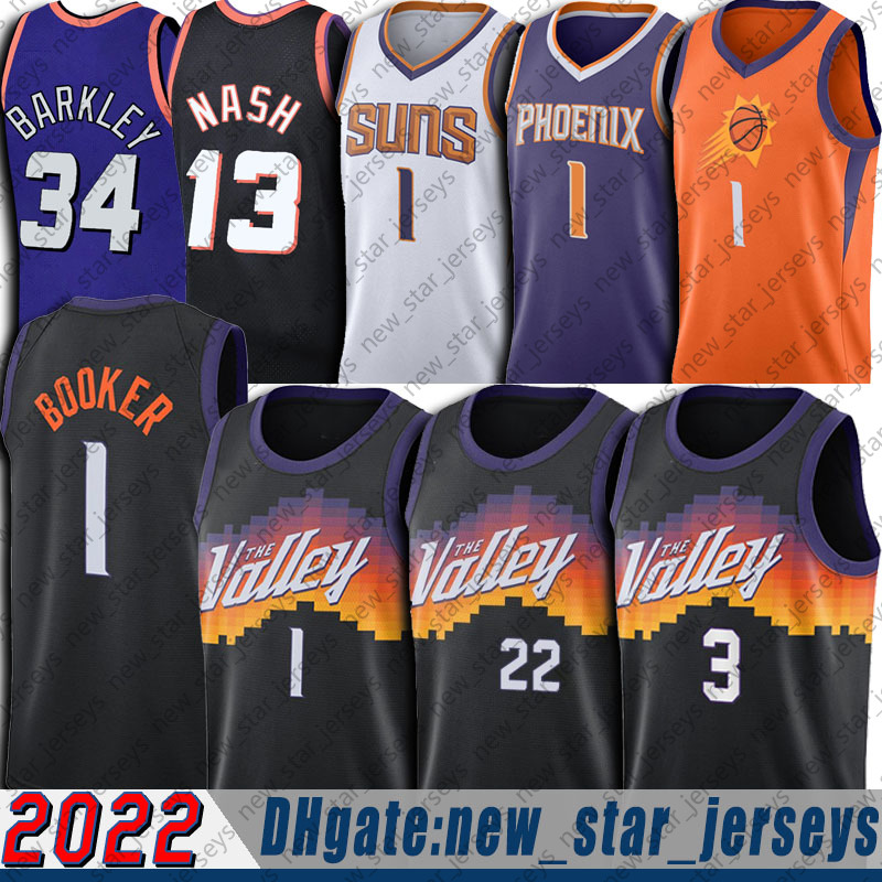 

Devin 1 Booker Jersey Chris DeAndre Paul Ayton Jerseys CP3 2021 City Throwback Steve 13 Nash Charles 34 Barkley PhoenixSunsBaske, Black;red