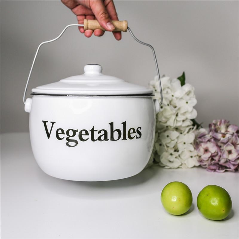 

Enamel Storage Bucket Vegetable Bowl Bowls