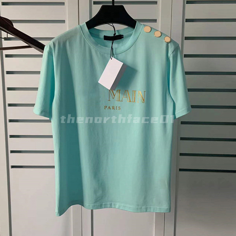 

Mens Designer T Shirts Fashion Men Women Cotton Short Sleeve Womens Letter Print Tee Polo Size S-XXL, Style#02-red gold
