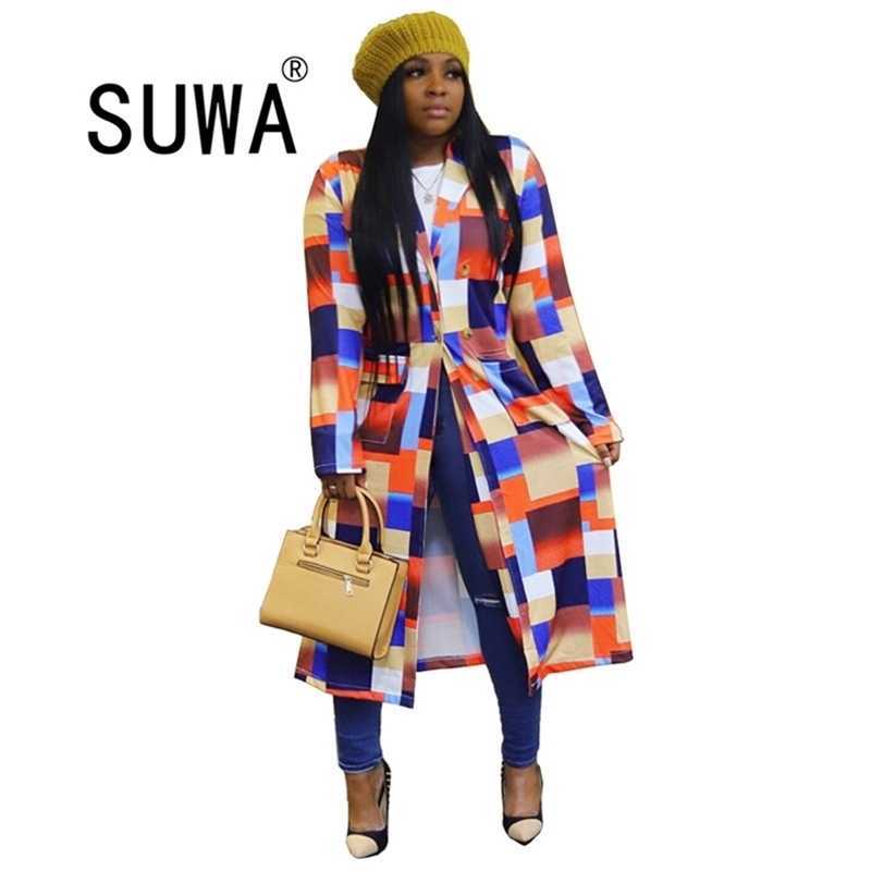 

Deals Classic Fashion Printed Women Coats And Jacket Fall Winter Long Sleeve Vintage Casual Outwear Office Streetwear 210525, Purple