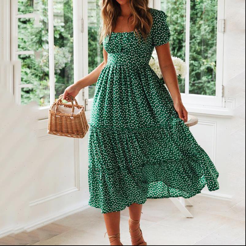 

womens dress vestidos vintage print puff sleeve summer beach sweet dresses casual square collar floral maxi long festa, Black;gray