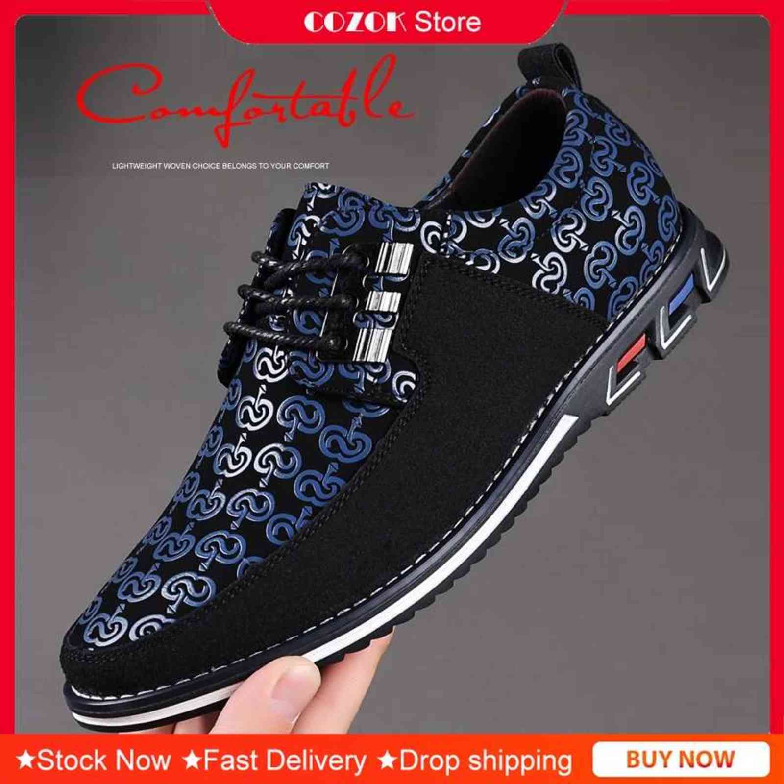 

Fashion Men's Casual Shoes Loafers Moccasins Breathable Slip On Driving Lace-Up Patchwork H1115, Brown