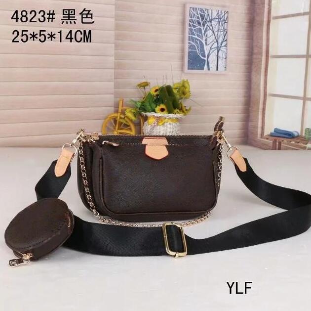 

3 piece set bags women crossbody handbag purses lady tote bag Coin Purse three item Genuine Leather Handbags L306, Coffee