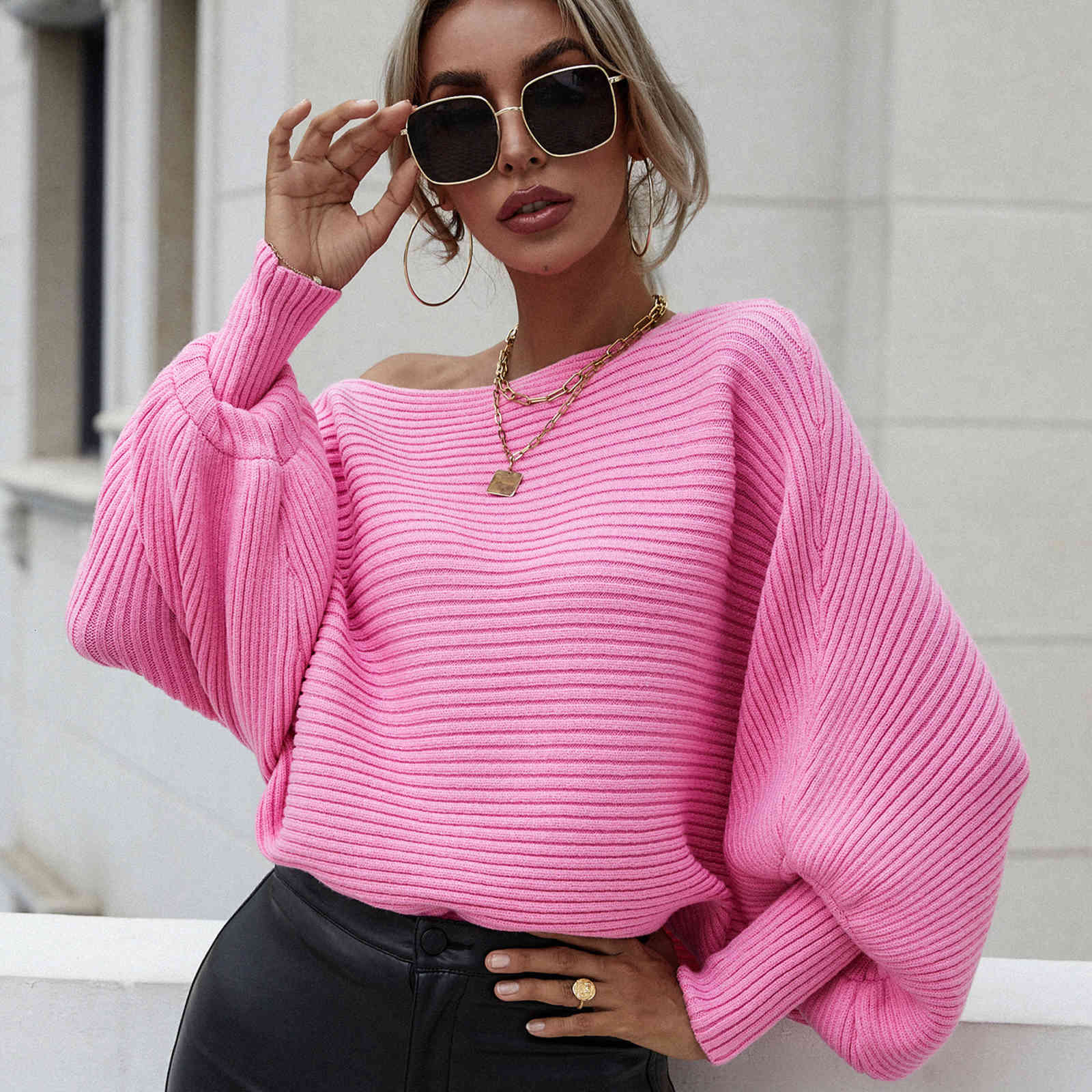 

women's sweaters moda outono e inverno cor sÃ³lida pulÃ´ver de malha camisola feminina manga comprida solta s macio quente casual ty18, White;black