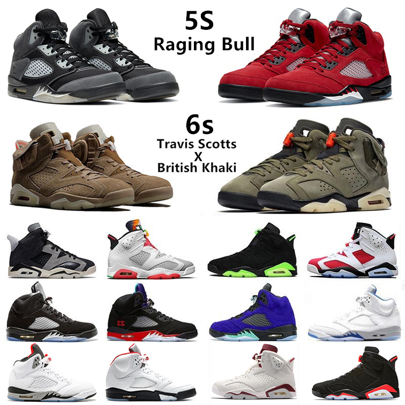 

Jumpman 5s 6s Men Basketball shoes Travis Scotts x British Khaki Raging Bull Stealth 2.0 Hyper Royal Alternate Grape Hare Top 3 sail Mens trainers sports sneakers, 43