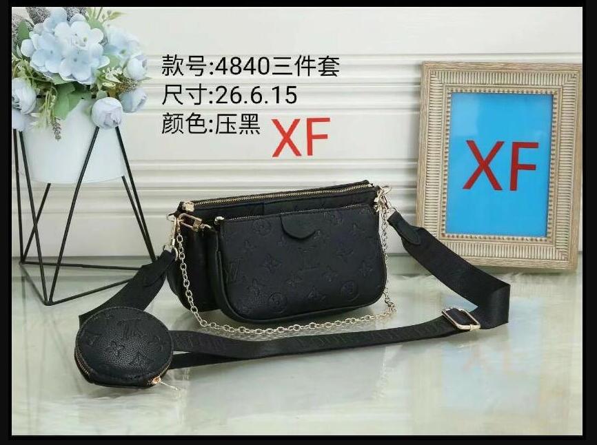 

1LV LOUIS Wallet 3 Piece Set MULTI POCHETTE ACCESSORIES Bag VITTON Women Leather Shoulder Bags Designer Handbag MICHAEL Purse Tote, Red;black