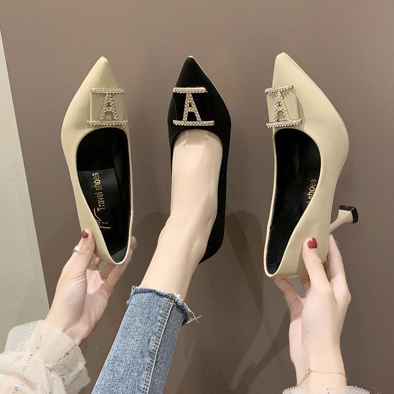 

Dress Shoes 2021 Ladies High Heels, Spring And Autumn, Fashion, All-match, Temperament, For Wedding Women, Beige 8cm