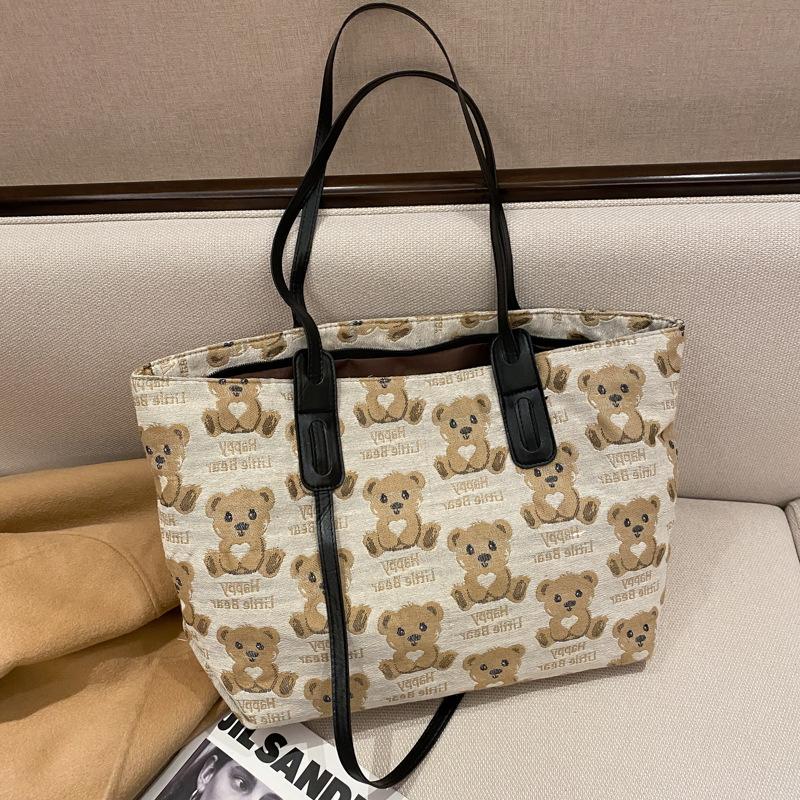 

Fashion Women Cartoon Bear Large Capacity Handbags Ladies Girls Casual Cross Body Bags Shoulder Tote Messenger Bag