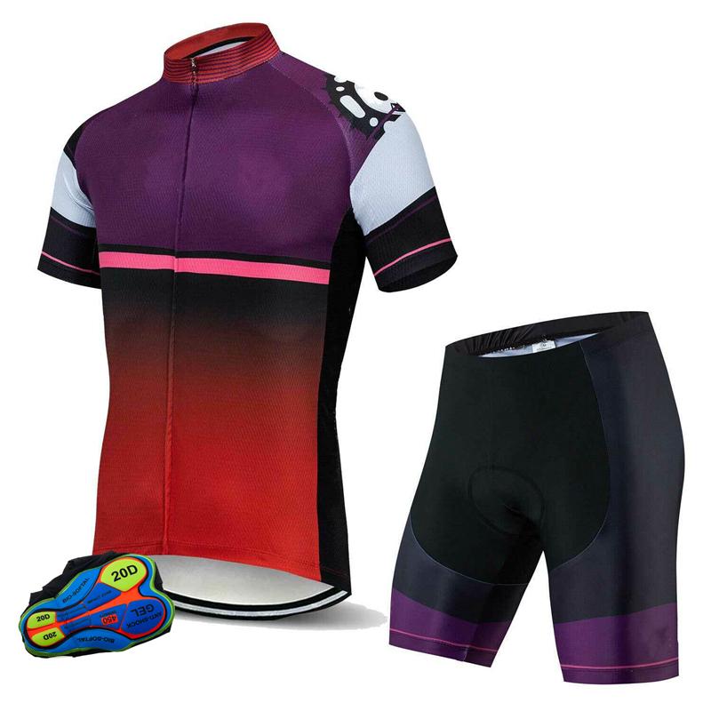 

Racing Sets Men's Short Sleeve Cycling Jersey And Bib Full Zipper Bicycle Suit Mountain Bike Clothes Quick Drying Set, Black;blue