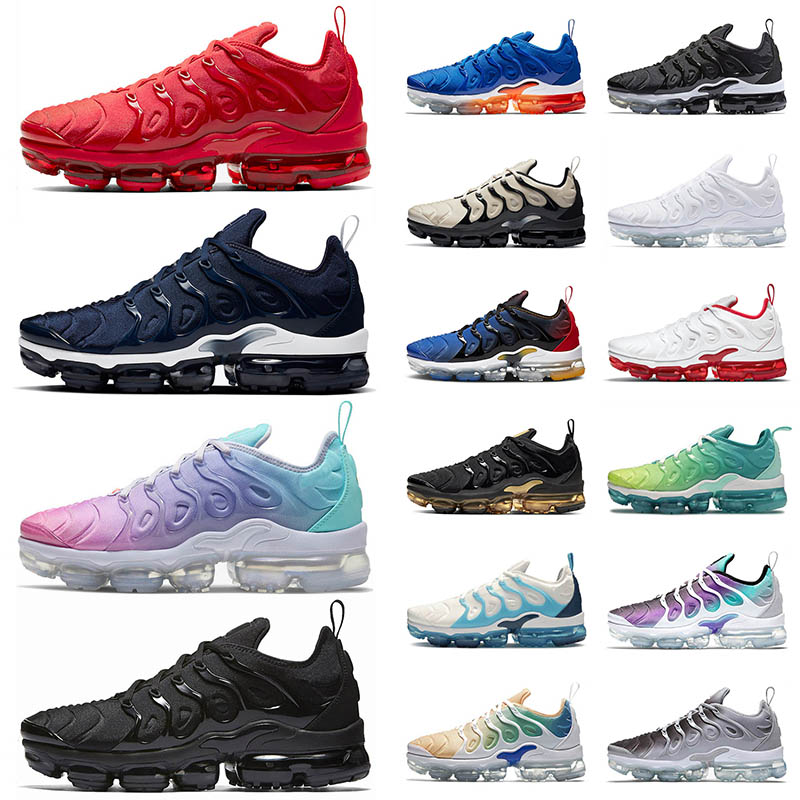 

High Quality Pastel Cushions Tn Plus Running Shoes Mens Women Triple White Dary Blue Black Gold Beached Aqua Tns Trainers Sneakers