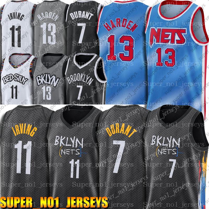

James 13 Harden Jersey Brooklyn Nets Jersey Kevin 7 Durant Kyrie 11 Basketball Irving Jerseys 2021 City Edition Jersey wfg, Black;red