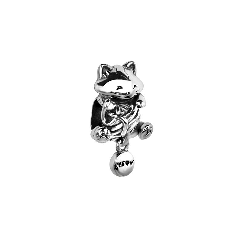 

Other Arrival 925 Sterling Silver Bead Authentic Cute Cat & Yarn Ball Charm Fit Original Bracelet Women Jewelry DIY Gift