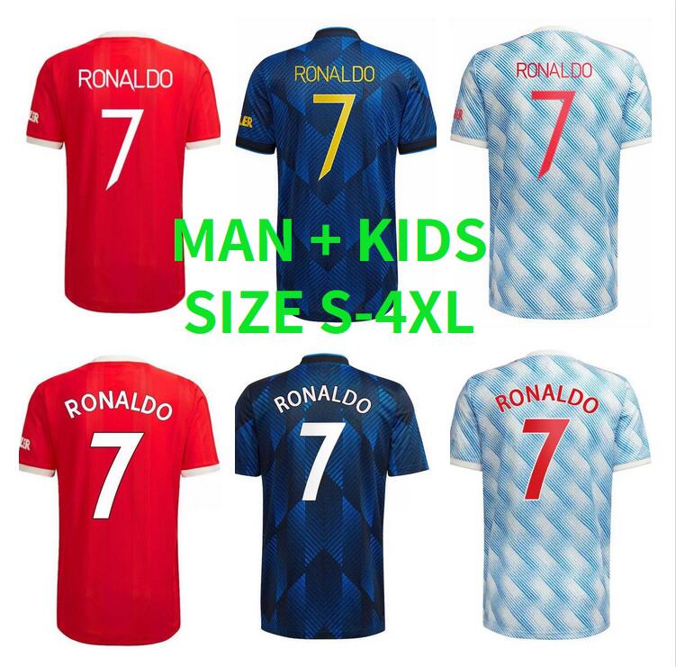 

SIZE S-4XL 21 22 SHAW R.VARANE RONALDO SANCHO soccer jerseys 2021 2022 LINGARD GREENWOOD B.FERNANDES POGBA CAVANI RASHFORD MARTIAL football shirt Man kids kit