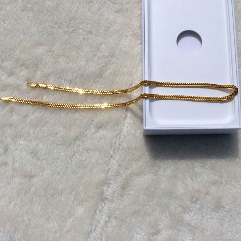 18 K Yellow Solid Gold G/F 6MM Double Cuban Curb Italian Link Chain Necklace 24 Inches-image-668037028