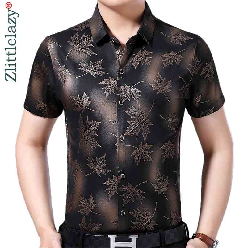 

Social Short Sleeve Maple Leaf Designer Shirts Men Slim Fit Vintage Fashions Men's Shirt Man Dress Jersey Clothing 36565 210721, Blue
