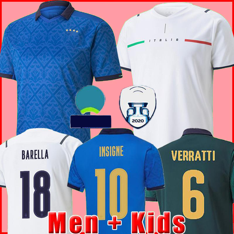

Adult men + kids Italy soccer jersey CHIESA BONUCCI Italia home away CHIELLINI BARELLA BELOTTI JORGINHO VERRATTI SENSI ZANIOLO DE ROSSI INSI, Black;yellow