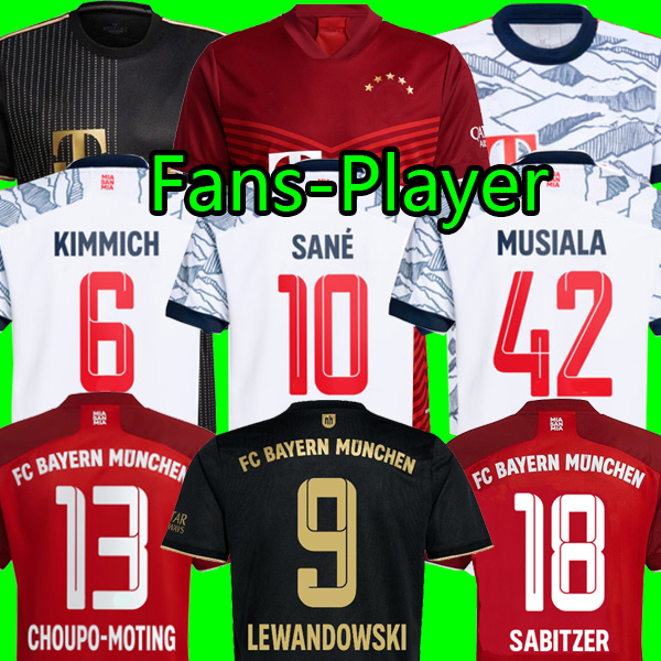 

21 22 Munchen soccer jerseys LEWANDOWSKI MULLER GORETZKA SABITZER MOTING kits SANE MUSIALA 2021 2022 football shirt GNABRY top thailand maillot men kids KIT M221, Kids home