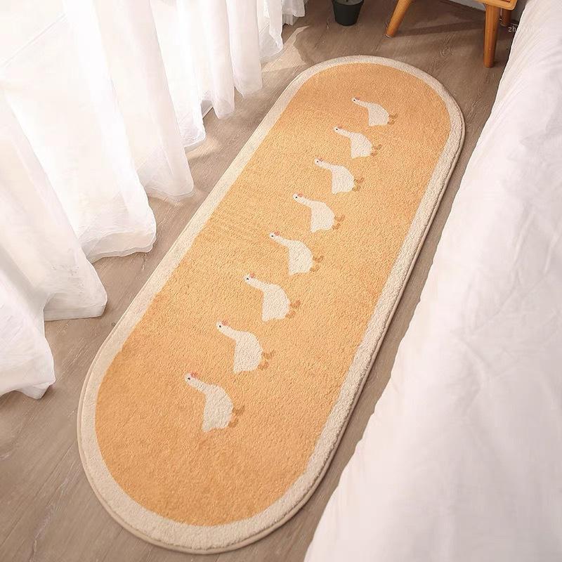 

Bath Mats Cartoon Living Room Sofa Oval Carpet Floor Mat Thicken Lamb Down Bed For Home Bedrooms House Decoration