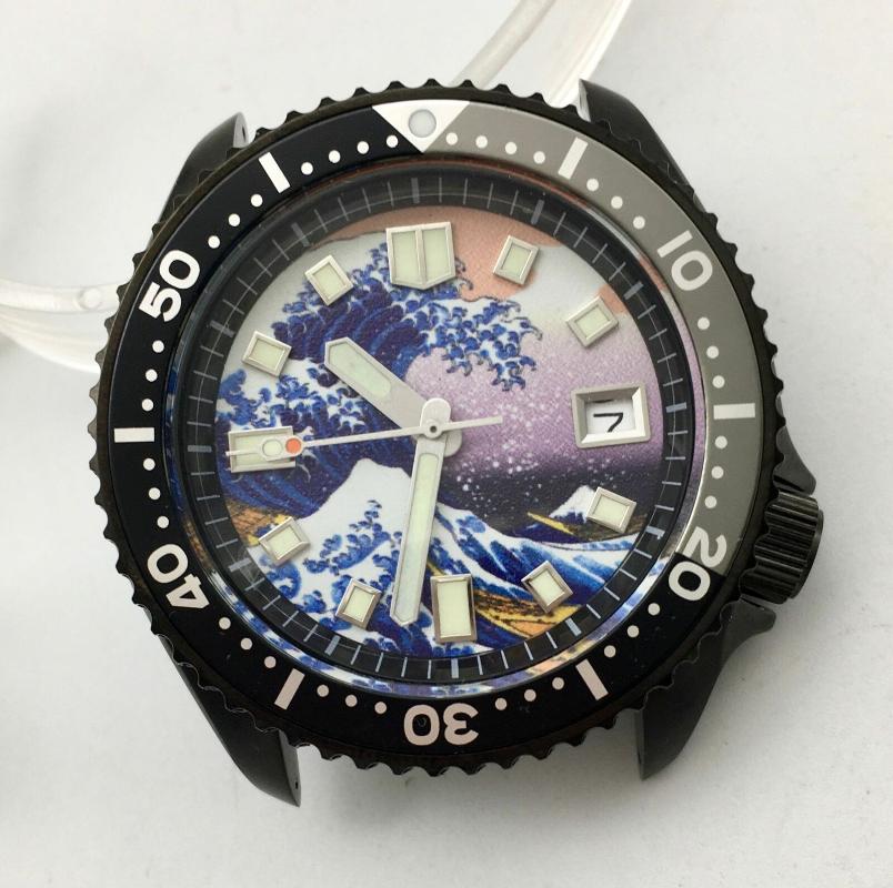 

Wristwatches 42MM Fashion Men's Watch SK007 Black PVD Case Strong Luminous Dial NH35 Automatic Mechanical, H1