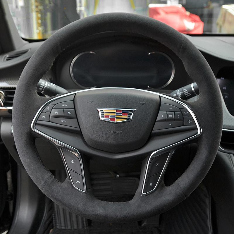 

Steering Wheel Covers DIY Hand-Stitched Suede Leather Car Cover For ATS-L XT5 XT4 XTS SRX ATS CT6 Interior Auto Accessories