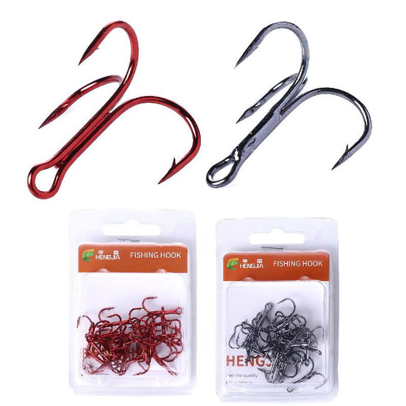 

Fishing Hooks 20PCS Hook High Carbon Steel Treble Crank Barbed Jig Tackle Round Bent Saltwater Bass Tools