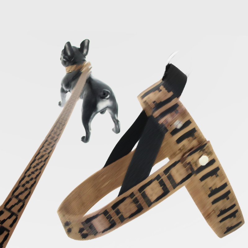 

Dog Harness Collars Leashes Adjustable Breathable Pet Vest Nylon Fashion Brand Designer Letter Printed Outdoor Running Training Necklace Rop