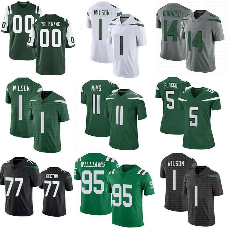 

1 zach wilson 77 mekhi becton 11 denzel mims 5 joe flacco football jerseys 98 sheldon rankins 95 quinnen williams 38 lamar jackson 57 c.j. m, Black;red