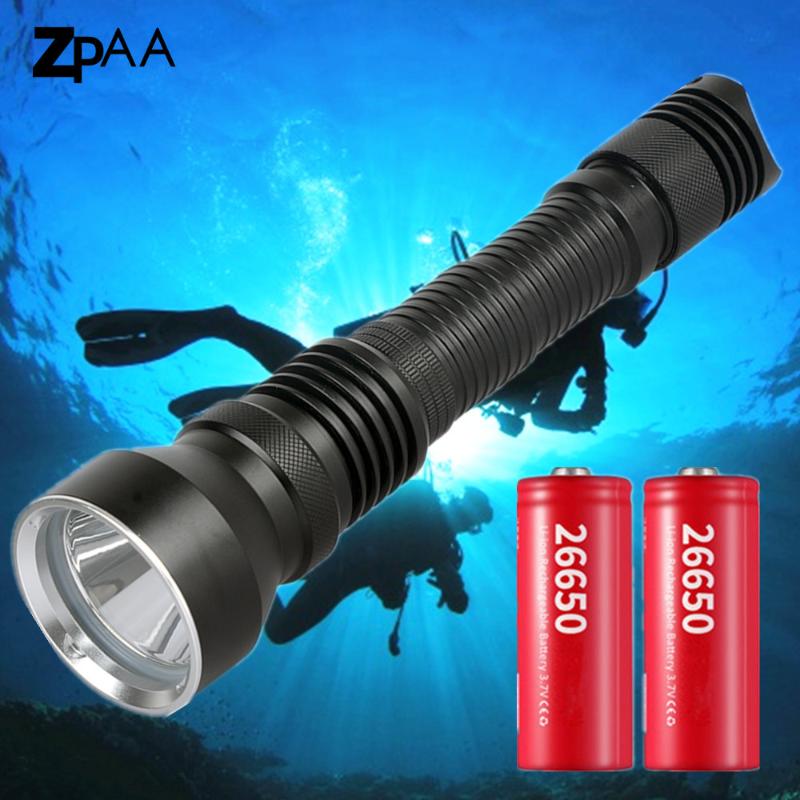 

Powerful Professional XHP70.2 LED Diving Scuba Underwater Torch 200m XHP70 IPX8 Waterproof Dive Use 2 X 26650 Flashlights Torches