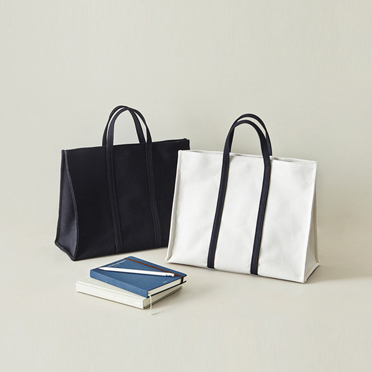 

Fashion Elegant Canvas Ladies Handbag Bag Personalized Reusable Boutique Carry Shopping Business Bags, Black