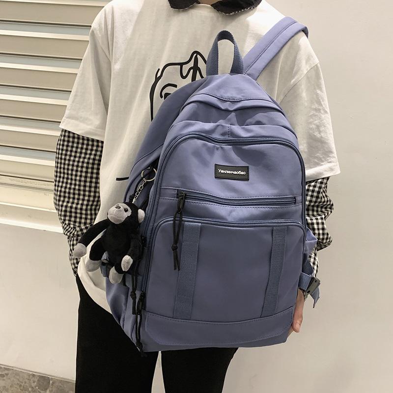 

Buckle Women Backpack Teenage Girls College Leisure Long Portable Travel Large Capacity Mochila, Red backpacks