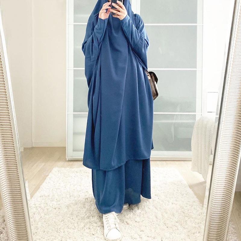 

Ethnic Clothing Eid Mubarak Muslim Hijab Dress Women Prayer Garment Dubai Abaya Turkey Long Robes Caftan Moroccan Simple Islamic Niqab
