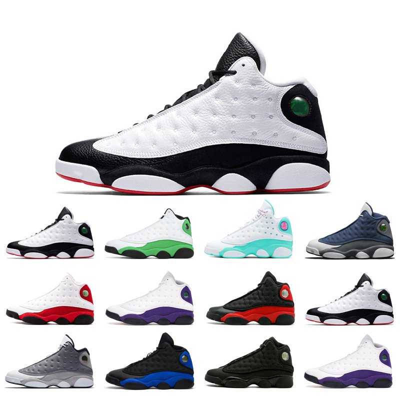 

13s man basketball shoes Atmosphere Grey Aurora Green Black Cat bred Chicago classic Flint He Got Game Hyper Royal LUCKY playground trainer athletic outdoors