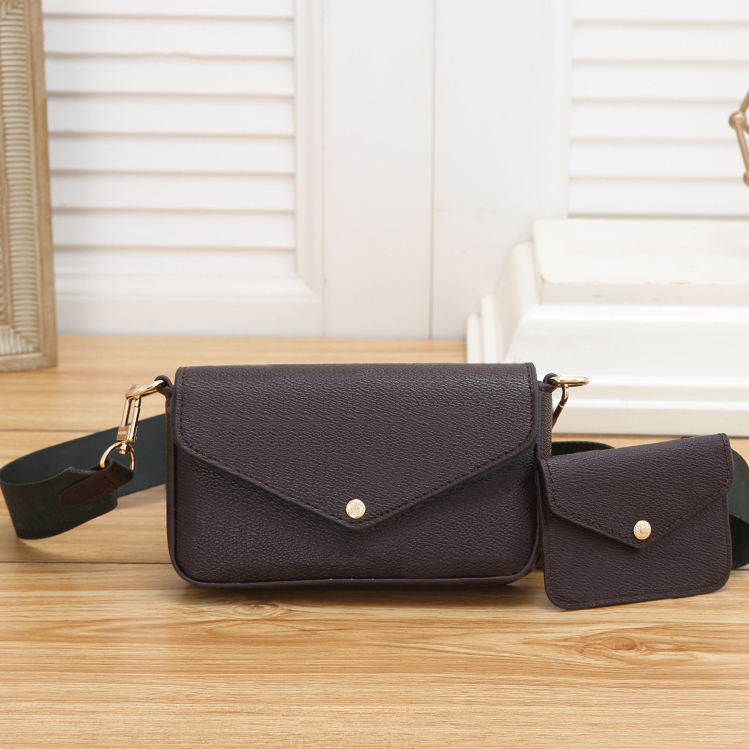 

High quality Designer mini Bags classic womens Handbags 2pcs set ladies composite tote leather clutch shoulder bag female purse wholease, Dark green strap