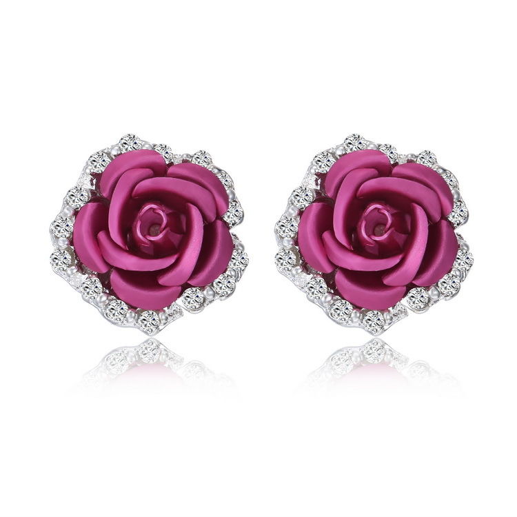 

Designer Earrings Jewelry Stud Rose flower earring Love Ring bracelet a7