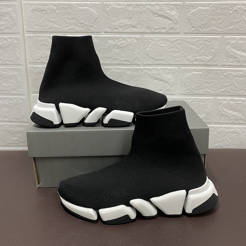 

Fashion socks designer boots shoes handmade high white black sports shoes men and women party platform casual shoelace box, Light tan