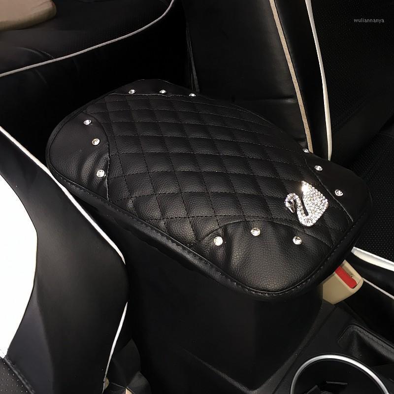 

Seat Cushions Bling Universal Car Center Console Cover Pad Armrest Box Leather Auto