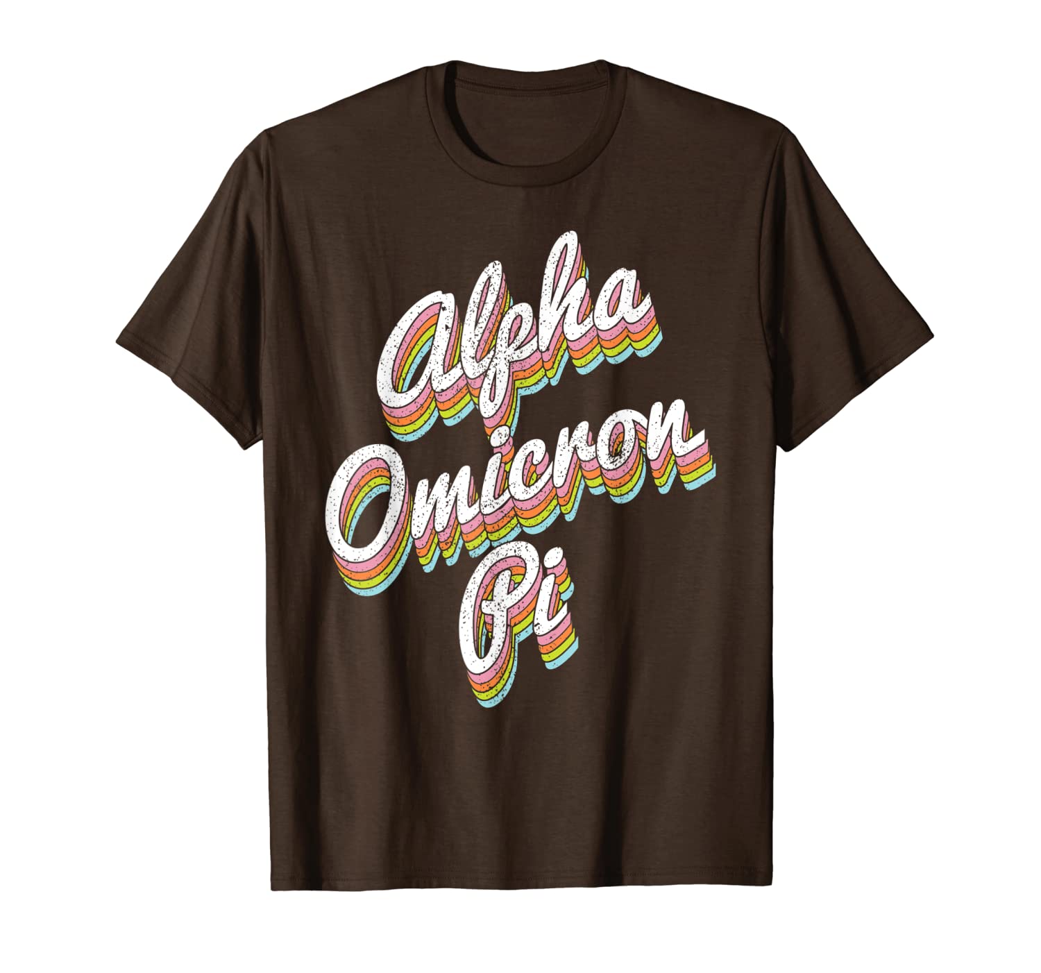 

alpha omicron pi aoii greek life sister rainbow gift t-shirt, White;black