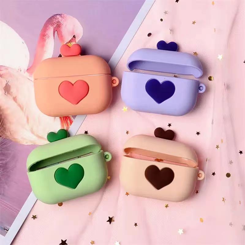 

Airpods Pro case Cover Cute Love Heart Silicone Cases For Bluetooth Wireless Headphones coque Apple Case On Air Pods 1 2 Airpod Pro case