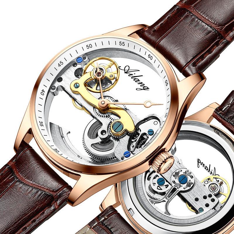 

Wristwatches Men's Watch Fashion Luxury Automatic Hollow Mechanical Leisure Business Waterproof Flywheel Transparent, Ykhqgd-7