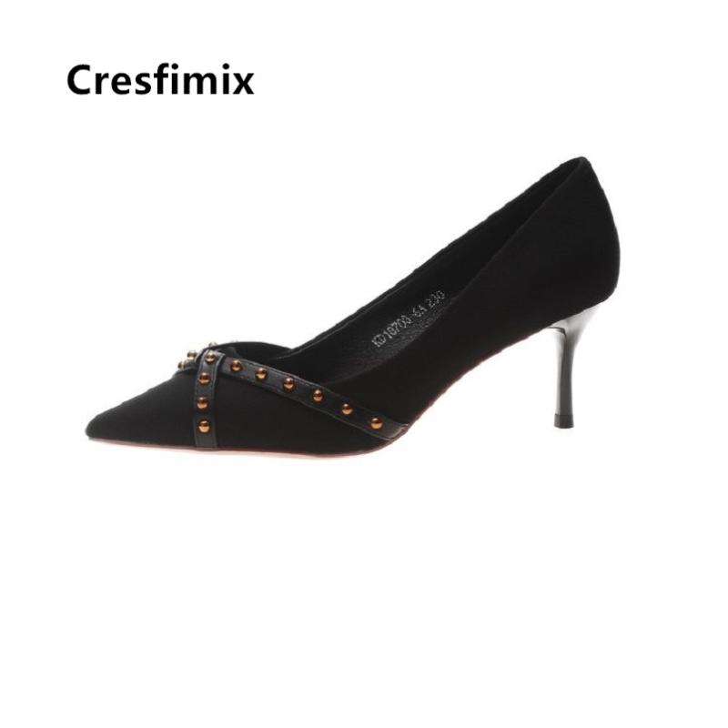 

Cresfimix Bombas De Mujeres Women Casual Black High Quality Slip On Heel Pumps Lady Leisure Wine Red Spring Shoes B5031 Dress