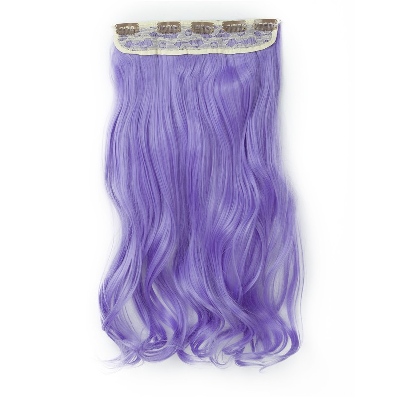 

5Clips One Pieces Synthetic Clip In Hair Extensions Ponytails Big Wavy Hairpieces 22Inch 120G For Women