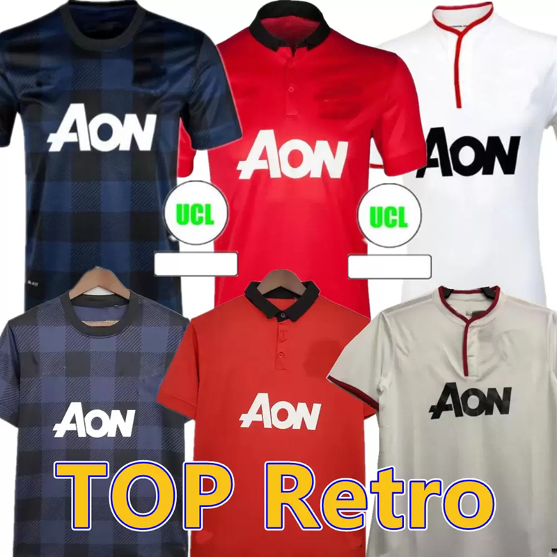 

Top 2013 2014 manchester Retro Soccer jerseys Classic Vintage Scholes united Ronaldo uniform 2006 2007 2008 2009 MAN UTD football Shirt Rooney Giggs maillot de foot, Home epl