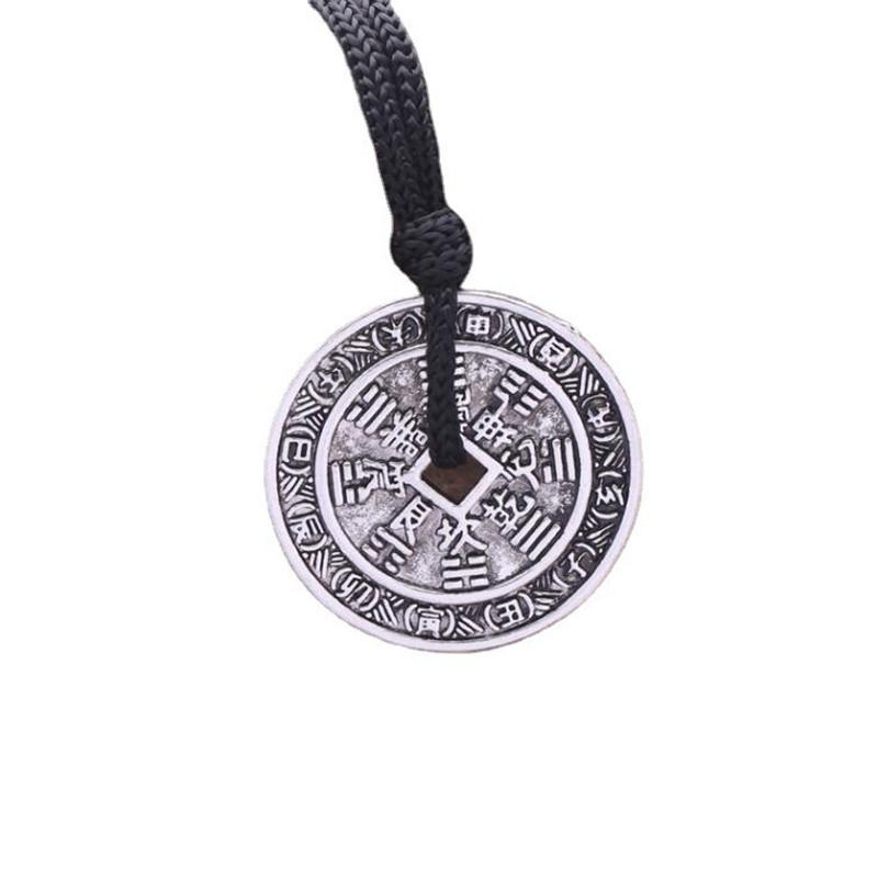 Pendant Necklaces POTCET Unisex Stainless Steel Bagua Copper Coin Titanium Necklace Geometric Retro Fashion Party Jewelry-image-704087916