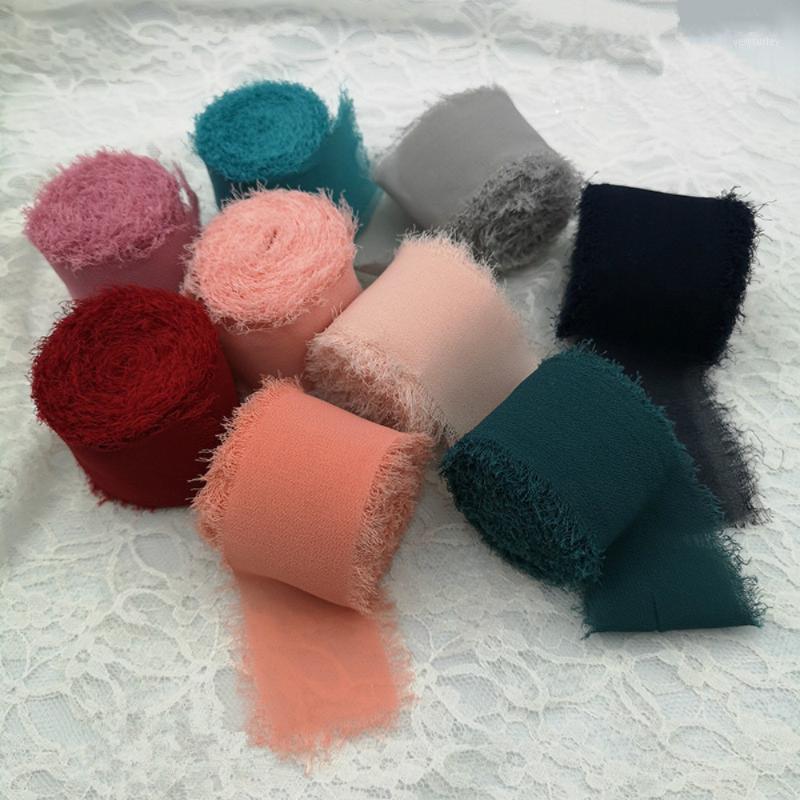 

Party Decoration Handmade Chiffon Silk-like Ribbon Frayed Edges Wedding Gift Wrapping Diy Sewing Fabric